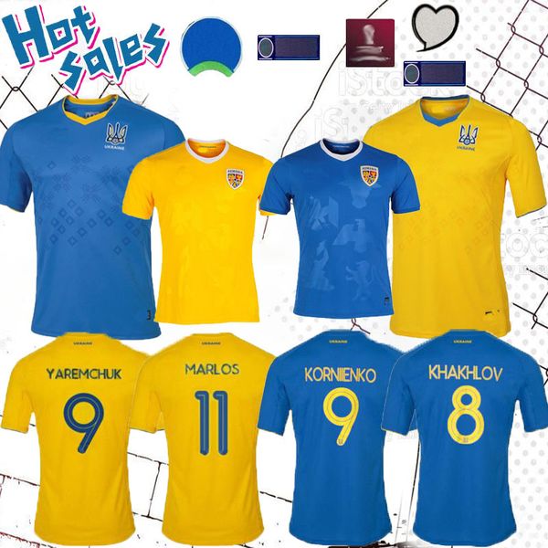

2021 ukraine soccer jersey romania home away 21 22 vitaliy mykolenko oleksandr zinchenko ruslan malinovskyi viktor tsygankov national team f, Black;yellow