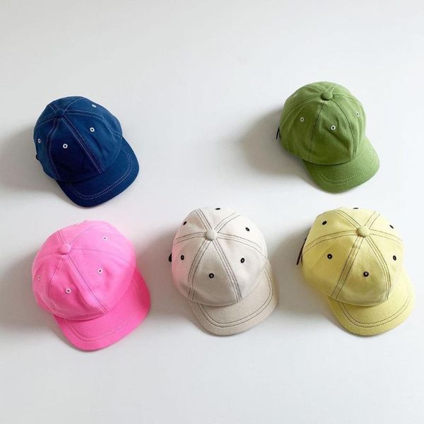 

caps & hats children's kid baseball cap for girls boy sunscreen baby hat hip hop cute candy color kids, Yellow