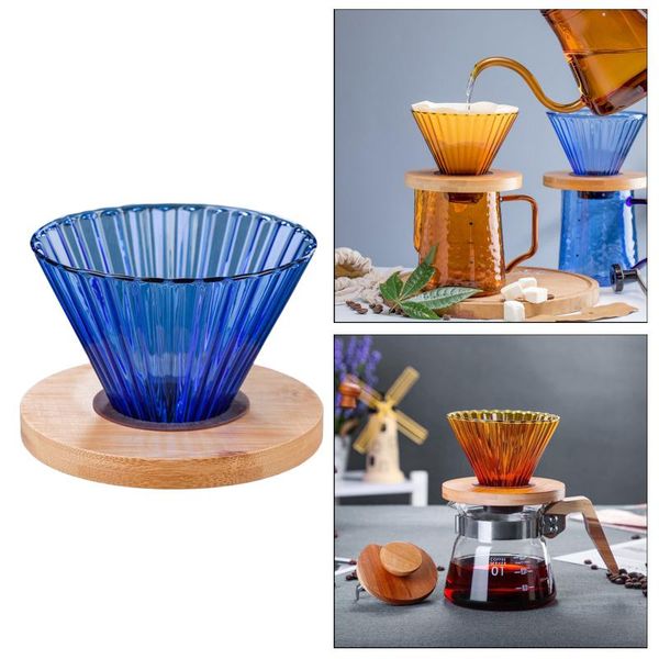 

coffee filters glass pour over dripper funnel slow drip reusable 3-4 cups with non-slip cup