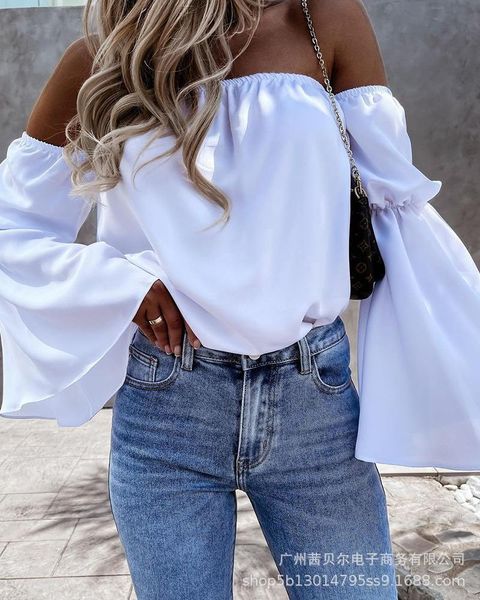 

women's t-shirt 2021 summer white one-shoulder shirts for women t shirt