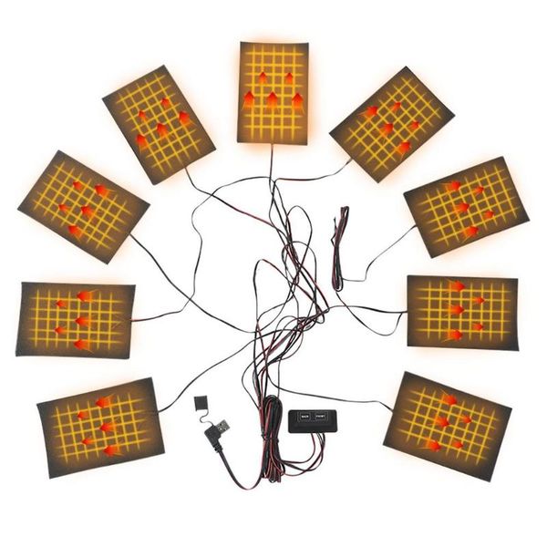 

back support heating pad-usb heating, cloth winter heated jacket vest, metal fiber pads, electric warm clothing 9-in-1 kit, Black;blue