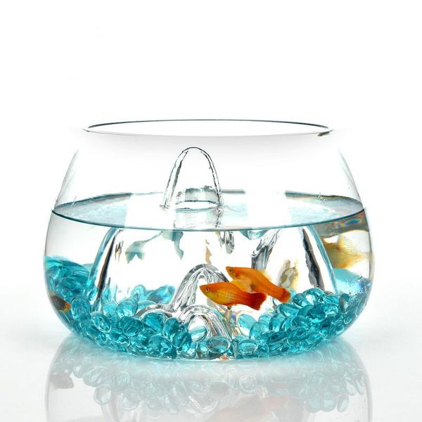 

aquariums chinese style table fish tank glass transparent aquarium office home ecosystem small peceras accessories