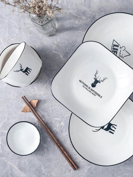 

bowls nordic kitchen bowl set ramen japanese-style ceramic salad dessert snack large ice cream cuencos household ae50wa