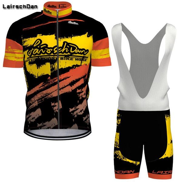 

racing sets lairschdan 2021 cycling jersey bicycle shorts sleeve clothing bike set maillot 9d bib, Black;blue
