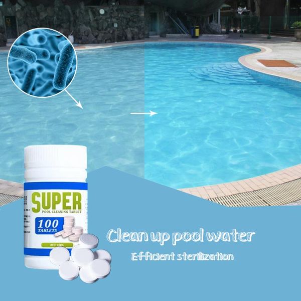 

pool & accessories 1 bottle swimming cleaning tablets disinfection pills for tub spa water purification 100g