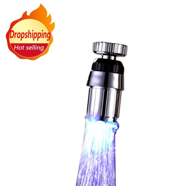 

kitchen faucets faucet temperature control three-color 360 degree rotating led light color luxury accessories