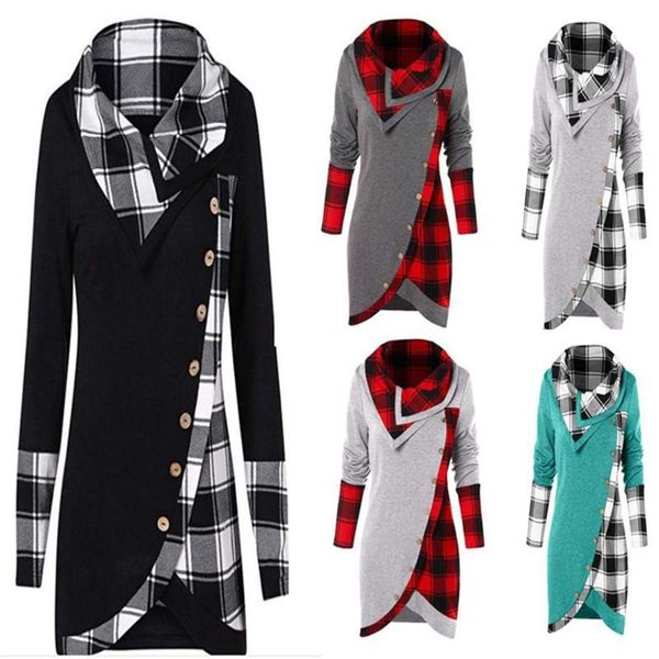 

autumn winter contrast lapel long sleeve coat, Black;brown