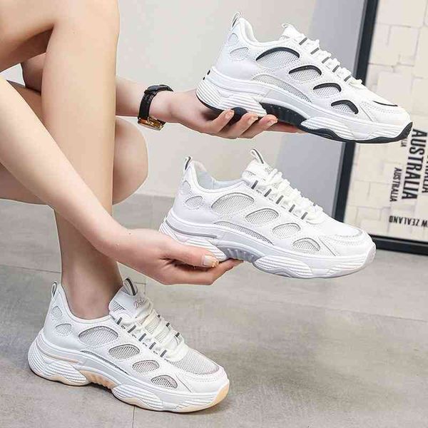 

dress shoes female platform sports shoes, breathable casual shoes and comfortable walking knitted white for spring autumn q2c3, Black