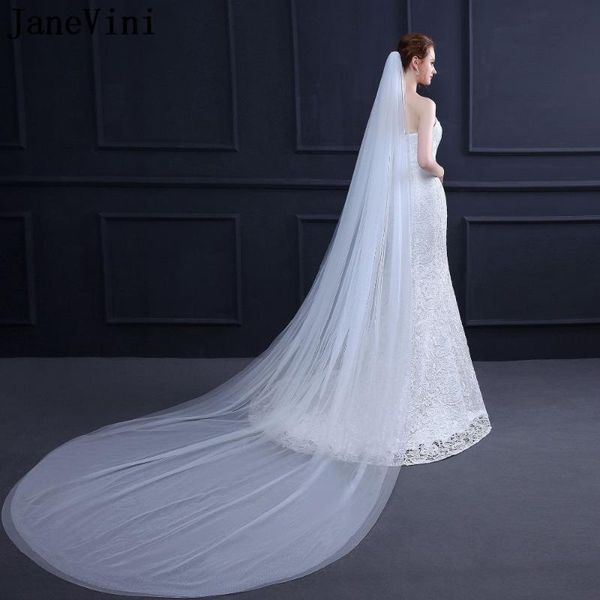 

bridal veils janevini simple white 3m cathedral long wedding two layers cut edge tulle with comb women accessories, Black