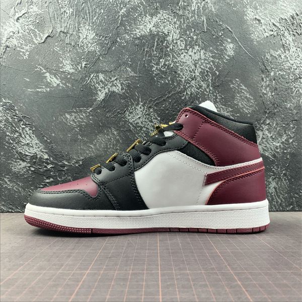 

1 i mid mens basketball shoes womens jumpman 1s wine red metal sports sneakers with size