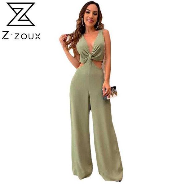 

women jumpsuit v-neck hollow out sleeveless long rompers womens plus size summer party 210524, White