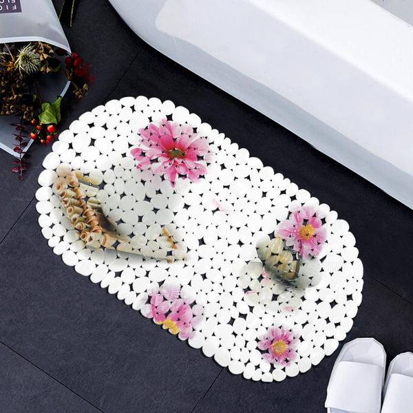 

bath mats pvc shower mat nonslip floor stone flower anti-slip bathroom