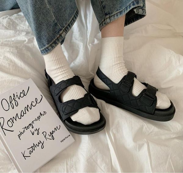 

sandals women's casual female 2021 summer fashion design sports for women platform beach shoes girls flip flop, Black