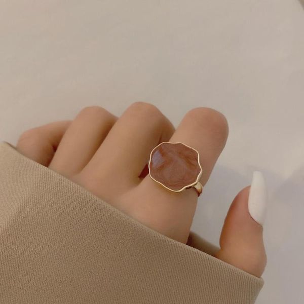 

cluster rings vintage big water drop retro cloud shiny shape metal ringsopen for women girl finger ring party wedding jewelry, Golden;silver