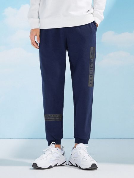 

men striped & letter graphic joggers o4hk#, Black