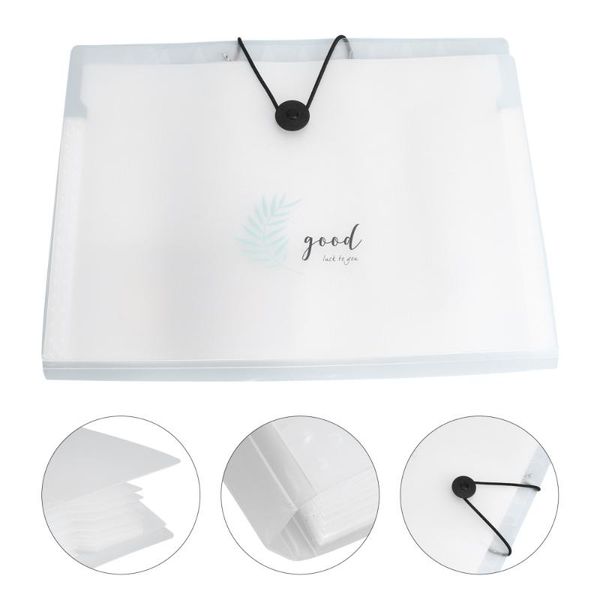 

1pc large capacity file storage bag filing document folder with button white bags