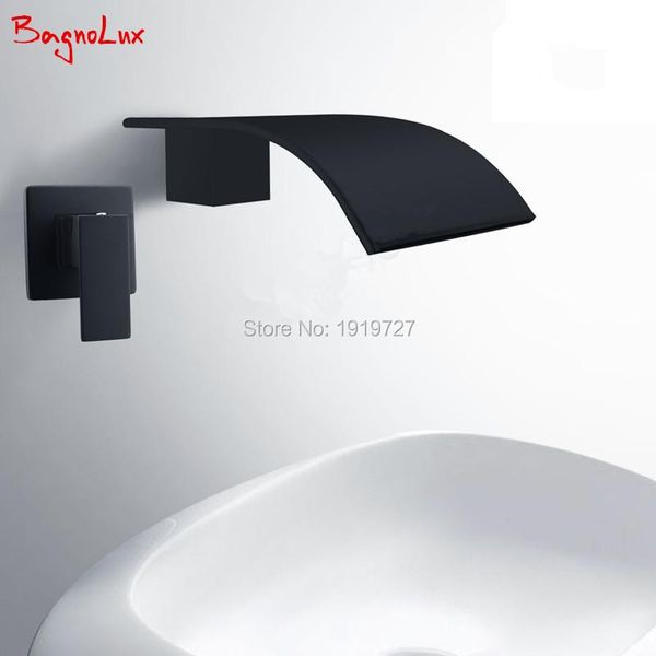 

bathroom sink faucets classic simple style basin bath tub waterfall water fixed spout faucet w mixer square black mablack combination