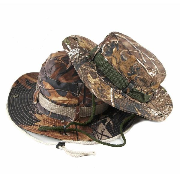 

25# outdoor fishing hat military camouflage bucket hats hunting hiking sun protector fisherman cap men, Black;white