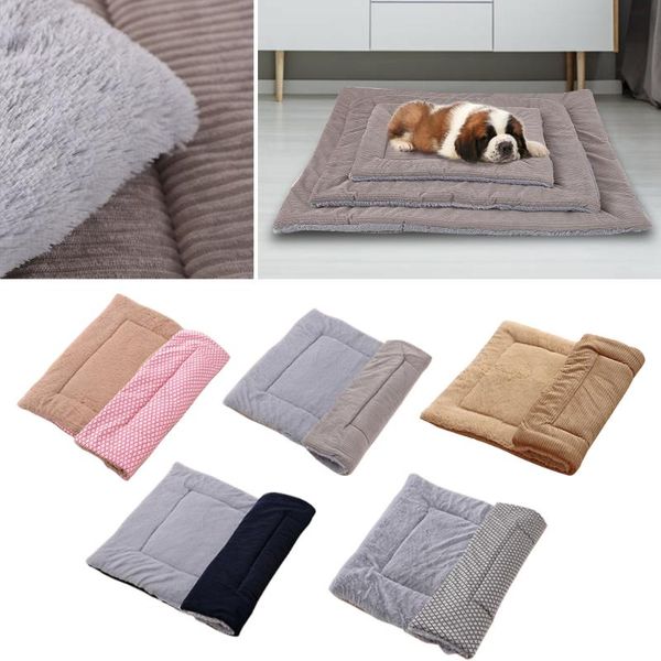 

kennels & pens s/m/l pet bed mat winter thick warm dog cat pad double-side available puppy kitten cushion sofa mats