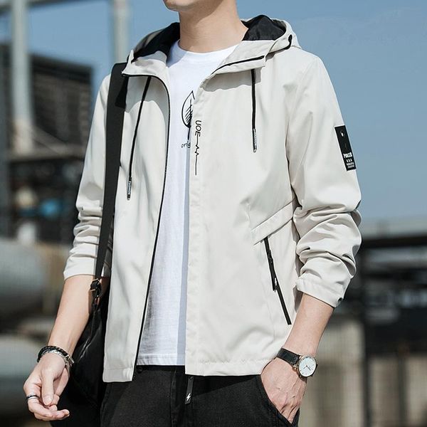

men's jackets hooded jacket for men 2021 bomber windbreakers zipper coats spring autumn sportswear slim cargo -40, Black;brown