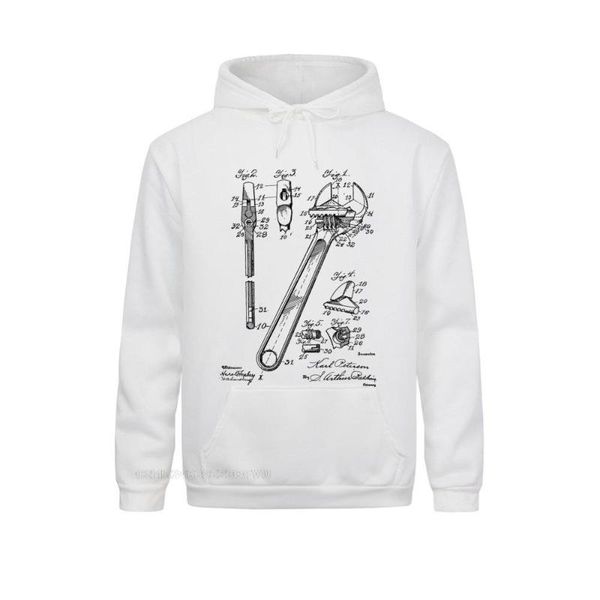 

men's hoodies & sweatshirts vintage 3d graphic mens harajuku women wrench patent drawing hoodie opener mechanic fix engineer for men ca, Black