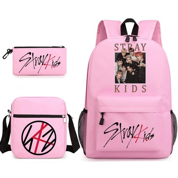 

backpack the stray kids printed 3-piece set of youth student lapoutdoor travel