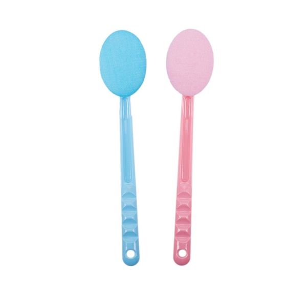

pink & blue back rubs massager bath brush easy lotion applicator,extra long handle,great for body care disposable gloves