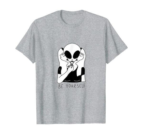 

cute funny perfect girl space alien be yourself true self t-shirt, White;black