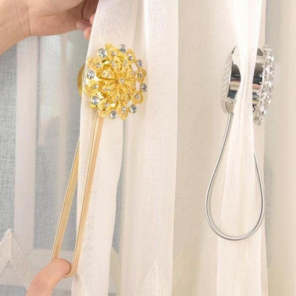 

hooks & rails metal great plating fadeless flower curtain holder lightweight tieback unique shape for dorm