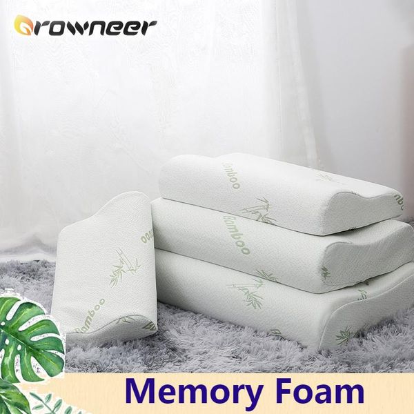 

pillow ergonomic cervical memory foam improve sleeping comfortable bamboo fiber moisture absorption neck protecting textile