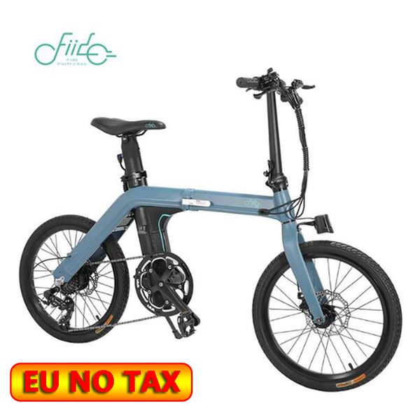 

[eu no tax] fiido d11 electric bicycle folding moped electric bike(sky bule) bike 100km cycling urban folding ebike shifting version 20inch, Silver;blue