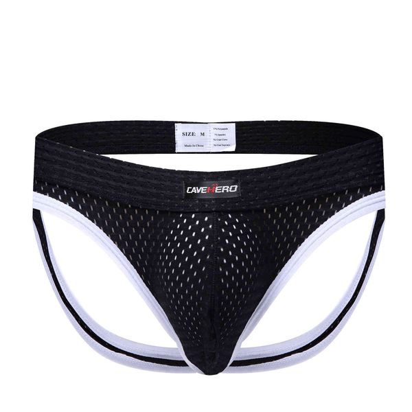 

underpants the high-quality goods men's low waist, nylon mesh, breathable, double-d hip-lifting underwear, sexy-d pants, Black;white