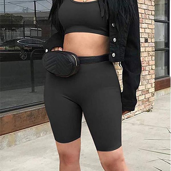 

seamless summer clothing casual women shorts high waist fitness cycliste black skinny sports bottoms biker, White;black