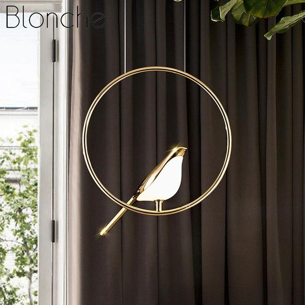 

pendant lamps modern golden bird led light nordic luxury designer lamp creative art living dining room suspension kitchen fixture