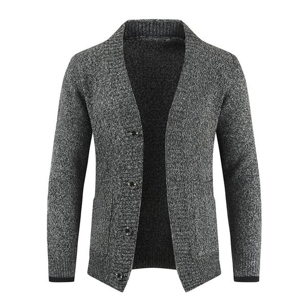 

men's sweaters casual long sleeve 2021 autumn winter fashion for men knitted sweater slim solid buttons cardigan #t2g, White;black
