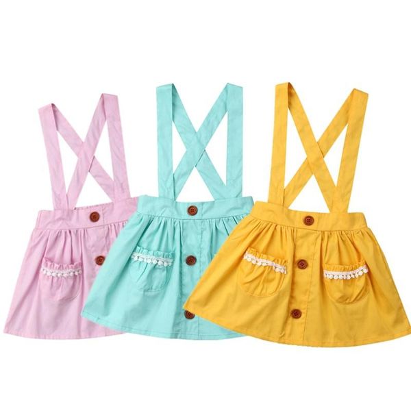 

skirts arrivels summer clothes 0-3y cotton baby kids girl toddler suspender skirt overalls outfits, Blue