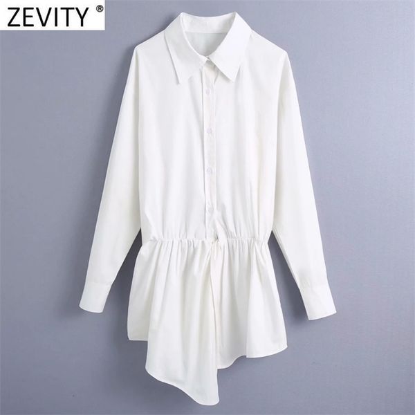 

women fashion irregular hem white smock blouse office lady long sleeve chic shirts business femininas ls7549 210416, White;black