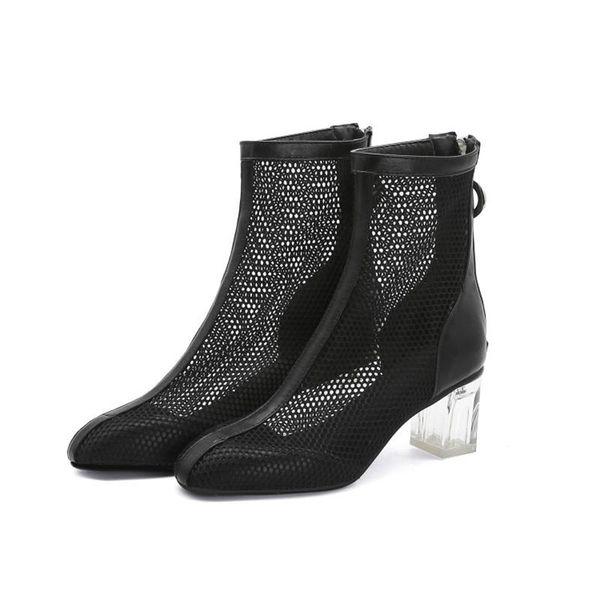 

summer women big size casual 34-48 short tube cool boots high quallity super heels 6 cm lady shoes sandals 92-2, Black