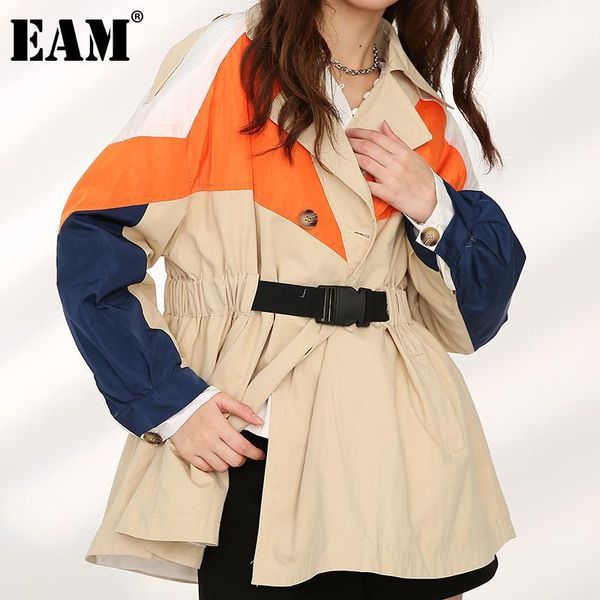 

women's jackets women's [] loose fit contrast color big size orange jacket lapel long sleeve women coat fashion tide autumn winter, Black;brown