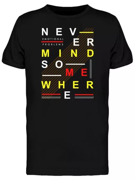 

nevermind young fashion style men's tee -image by shutterstock, White;black