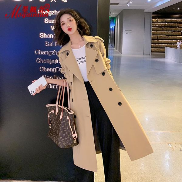 

oversized trench long coat clothes for autumn women 2021 winter fashion double breasted korean clothing fall beige cardigan women's coa, Tan;black
