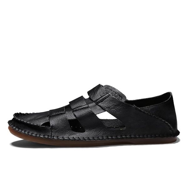 

sandals handmade mens adulto mesh respirant casuais sapatos loafer anti-slip zapatos men anti for flat male style de 2021, Black