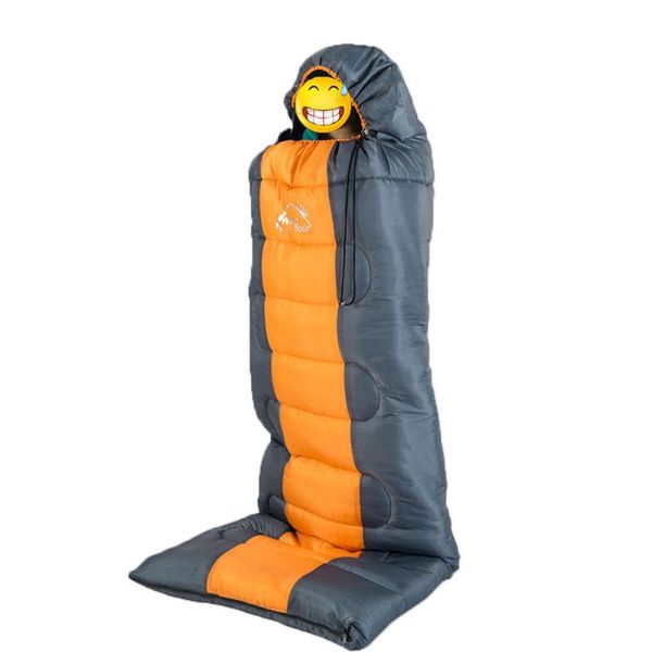

sleeping bags orange/blue autumn winter envelope type camping waterproof sleep outdoor travel thick thermal bag
