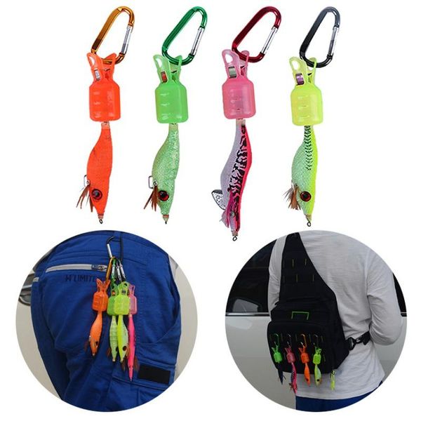

6pcs/lot wood shrimp jig fishooks squid hook caps umbrella covers protectors carabiner clips fishing lure s hooks