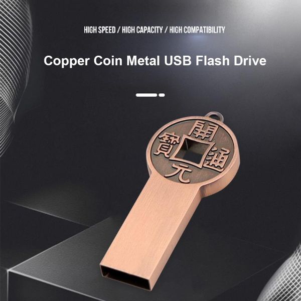 

hubs 2021 usb flash drive ancient chinese coin shape pendrive 128gb 64gb 32gb 16gb 8gb 4gb thumb metal jumpdrive