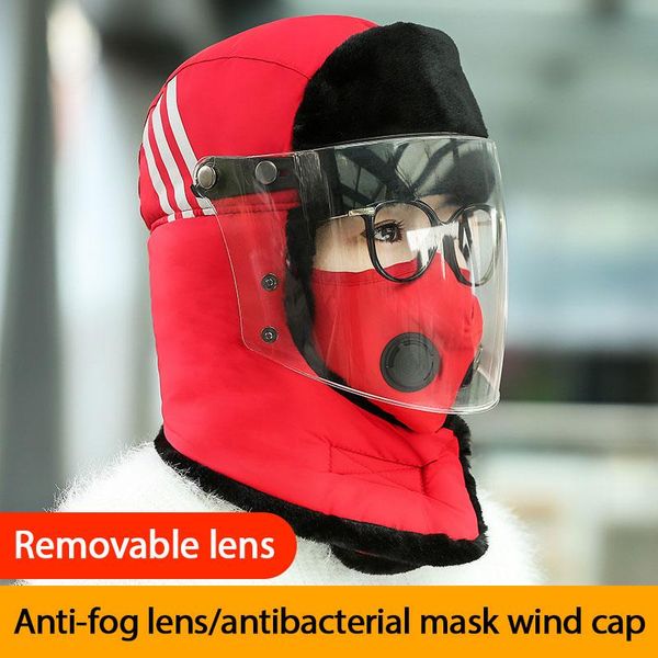 

mutli-function cap outdoor activities warm keep equipment effective prevent wind covered head with reflective strip warming hats cycling cap, Black