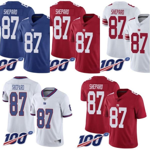 

new york giants men #87 sterling shepard women youth 100th jersey, Black;red