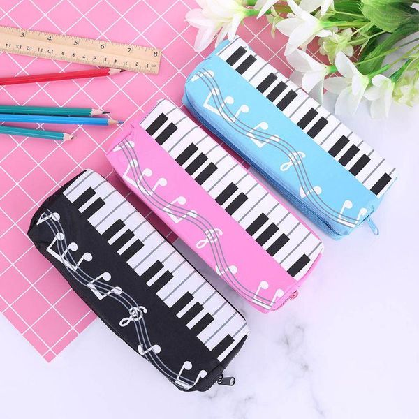 

pencil bags music notes piano keyboard case large capacity pen stationery office