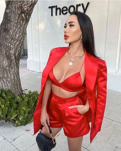 

women's jumpsuits & rompers high street autumn red v neck full sleeves three pieces set elegant women celebrity party fashion wear u75h, Black;white