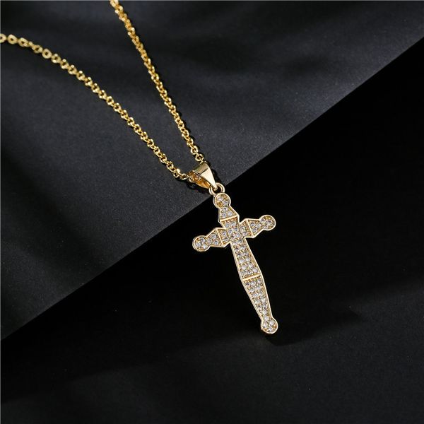 

cross o-chain pendant necklace ins net red same cool trendy religious jewelry, Silver